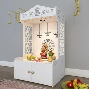 Picture of Timeless Wooden Mandir For Home With Spacious Shelf
