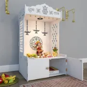 Picture of Timeless Wooden Mandir For Home With Spacious Shelf
