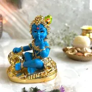 Picture of Laddu Gopal Krishna Eating Makhan Murti | 24 Karat Gold Plated (3.5 Inch)